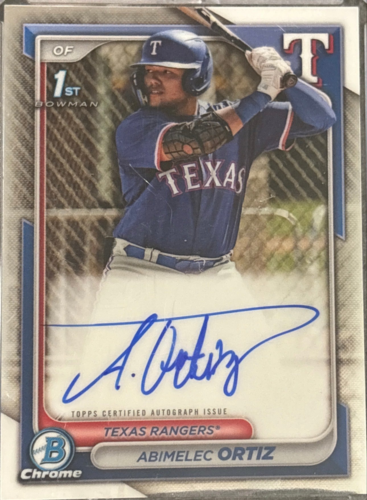 Autograph 1st Bowman Chrome Abimelec Ortiz